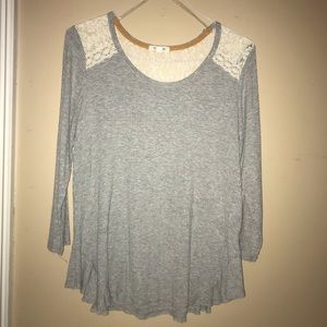 Taylor and Sage Gray Ribbed Shirt